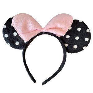 Charming Pink Bow Polka Dot Ears Headband